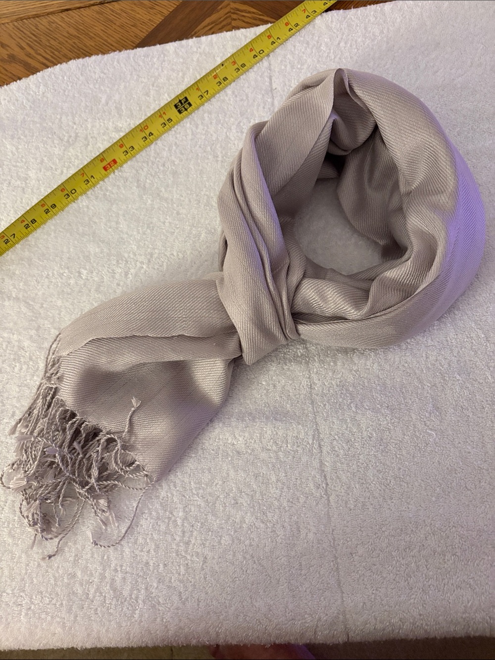 pashmina Light Taupe Fringed Women's Scarf